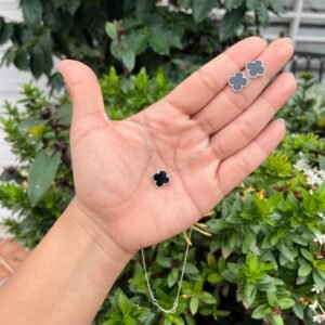 SET TRÉBOL NEGRO ELEGANTE