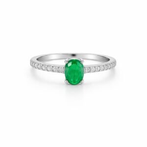 Anillo Ovalado Pequeño Esmeralda L